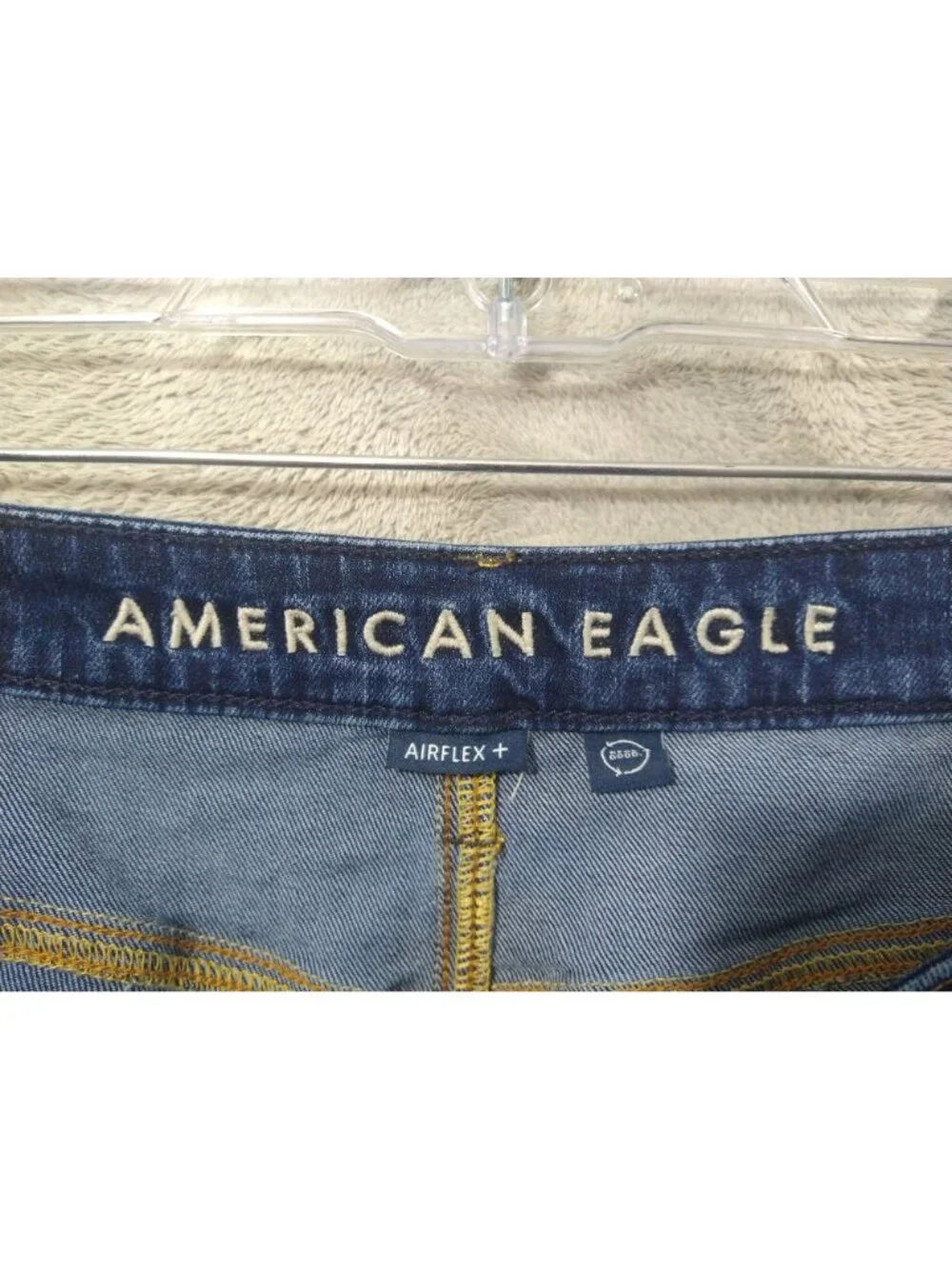 American Eagle Jeans Mens 36x32 Blue Denim Athletic Airflex Stretch Dark Wash - Picture 7 of 10